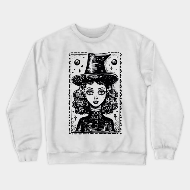 Young Witch Crewneck Sweatshirt by Daaiana